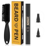 Relleno de lápiz de barba para hombre, resistente al agua, cepillo para barba y barba, cobertura de larga duración, acabado natural, forma de reparación de bigote masculino, mejora eficaz el vello